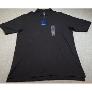 NWT Consensus Polo Shirt Men XLT Black Short Sleeve 100% Cotton Pique Tall